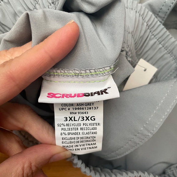 3xl 4 way stretch ash grey drawstring scrub pants new - Picture 4 of 5